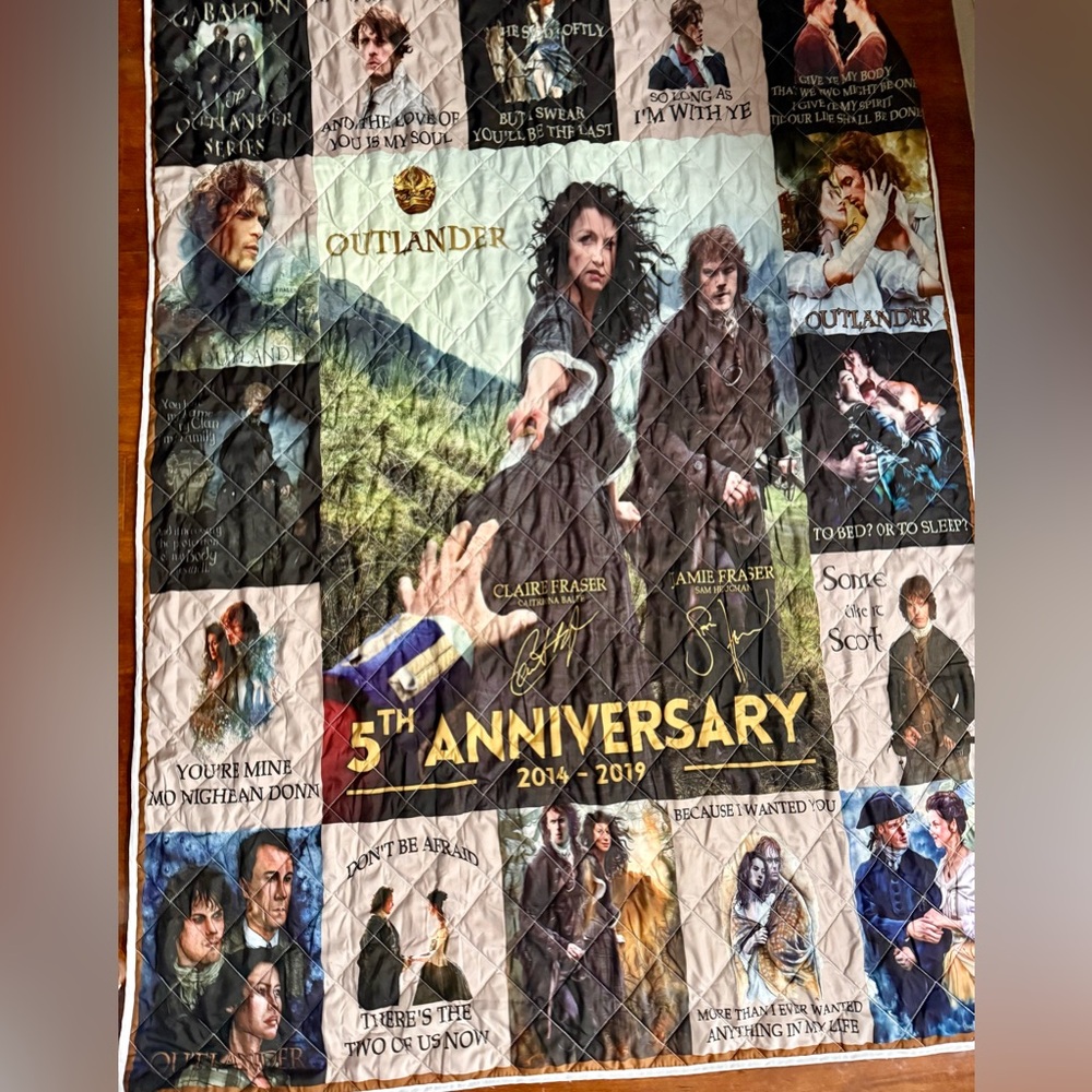 OUTLANDER Commemorative Quilt Blanket 5th Anniversary 60”X76”